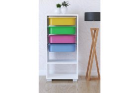 Resim Remaks 4 Sepetli Oyuncak Dolabı Çok Amaçlı Dolap - Renkli 