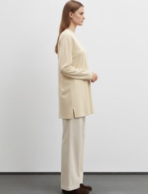 Resim Puane Kadın Basic Uzun Kollu Salaş Tunik-40017 - BEIGE 