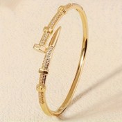 Resim 1 Adet Bohemian Yılan Zincir Bileklik Işıltılı Vurgularla - Kadınlar için Ayarlanabilir Açık Bangle, Günlük & Parti Takısı, Arkadaşlar İçin Mükemmel Tatil Düğün Hediyesi, Sofistike Mücevher, Parlak Altın Tonu Bitiş 