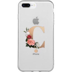 Resim Moodcase Apple iPhone 8 Plus Ç Harfi Desenli Şeffaf Telefon Kılıfı 