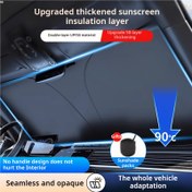 Resim 1'li Paket Taşınabilir Araç Güneşlik - 90°C UPF Kalınlaştırılmış UV Koruma, Kolay Açılır & Katlanır Tasarım, Çoğu Araca Uygun Ön Cam Örtüsü 