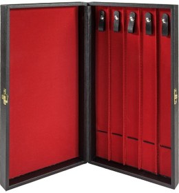 Resim Siyah Renk Sade 5'li Deri Tesbih Kutusu 