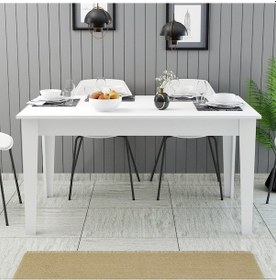 Resim Milan Yemek Masası - Beyaz / Beyaz 
