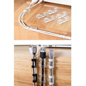 Resim Misda Store Sabitleyici Klipsler Kablo Düzenleyici Duvar Fayans Cam Kablo Tutucu Yapışkanlı Klips 20 Adet 