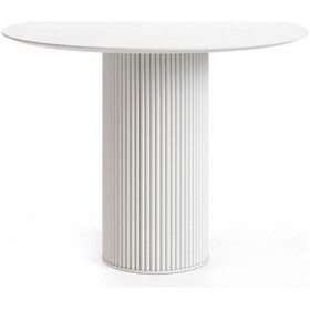 Resim Vintage Yuvarlak Ahşap Bohem Masa 100x100 Beyaz 