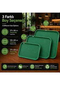 Resim Abs Servis Tepsisi Kaymaz Yüzeyli 37x53 Cm Yeşil Renk Endüstriyel Kullanıma Uygun, Kırılmaz, Bpa Free 7 Renk Seçenekli 
