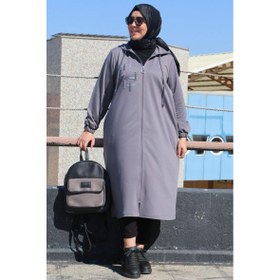 Resim 33044 Büyük Beden Taş Baskılı İki İplik Kap-Antrasit 