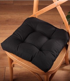 Resim Altınpamuk Altınpamuk Lüx Pofidik Siyah Sandalye Minderi Özel Dikişli Bağcık 