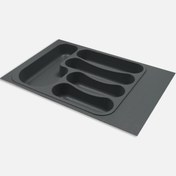 Resim Kitchenox ABS Plastik 33x49 cm 5 Bölmeli Çekmece İçi Kaşıklık Gri 