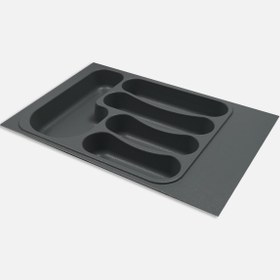 Resim Kitchenox ABS Plastik 33x49 cm 5 Bölmeli Çekmece İçi Kaşıklık Gri 