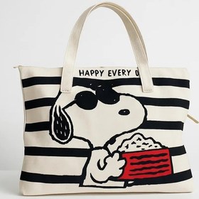 Resim Silicea Snoopy Fermuarlı Omuzdan Askılı Shopper 281637999 Beyaz 