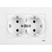 Resim Viko Karre 2'li Priz Sıvaaltı Topraklı Priz - Beyaz-1161 