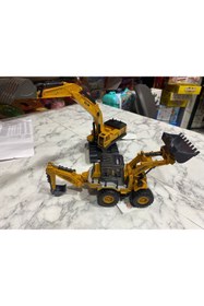 Resim Ailenizin Oyuncakçısı Metal Aksamlı Dev Sürtmeli Ekskavatör ve Buldozer Kepçe Ultra Kaliteli 2'li Dev Set 