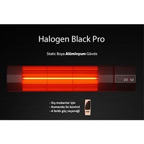 Resim Ardonat Inox Halogen Black Pro 2000 Watt Kumandalı Dış Mekan Isıtıcı. 