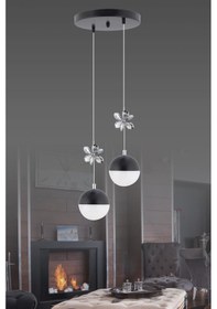 Resim İstanbul Avize Istanbul Avize Kelebek 2'Li Siyah Modern Ledli Avize 