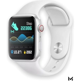 Resim Beyaz Akıllı Saat Nabız ve Tansiyon Ölçer, Arama Özellikli, Çift Tuş, Son Model 