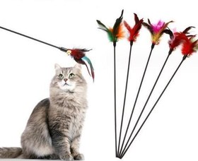 Resim Çıngıraklı Tüylü Kedi Oyun Çubuğu 