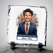 Resim Karikatürlü En İyi Erkek Dijital Pazarlama Uzmanı Dekoratif Taş 