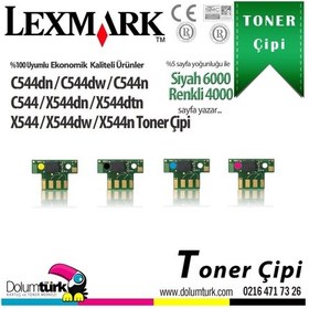 Resim Lexmark C544 / C546 / X544 / X546 / X548 Set Çip 