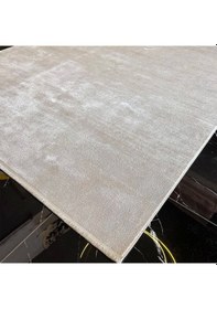 Resim Sanat Halı Doku 3750 Vizon Gri Düz Modern Salon Halısı 