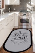 Resim WOOLLY HOME COLLECTİON Gri Siyah Şerit Desenli Oval Halı 