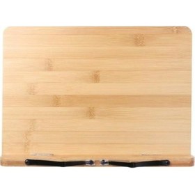 Resim Venturemart Bambu Ayarlanabilir Okuma Kitabı Tutucu Tepsi Sayfa Kağıt Klipler Katlanabilir Tablet Ye 