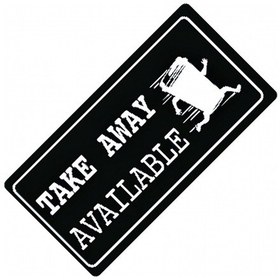 Resim Take Away Yazılı Sök-tak-pratik Vantuzlu Yeni Nesil Dekor Plaka 