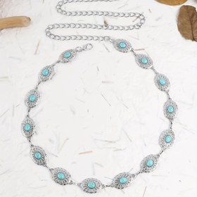 Resim Retro Aksesuarlı Yeni Yazlık Gümüş Antika Lüks Bel Kemeri Tasarımı 