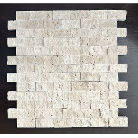 Resim Doğaltaş Klasik Traverten 2,3x4,8 cm Patlatma Doğaltaş duvar kaplaması 