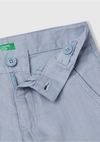 Resim Benetton Erkek Bebek Keten Şort Mavi 