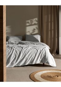 Resim Madame Coco Lumiere King Size %100 Pamuk Armürlü Nevresim Takımı - İndigo 8684427124970 Gri 