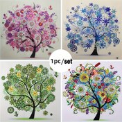 Resim 1 adet Kendin Yap Kristal Özel Şekilli Elmas Sanat Boyama Stickerları Boyama Taşları 5D Bahar Yaz Sonbahar ve Kış Dört Mevsim Ağaç Desenli Elmas Sanat Boyama Yapay Taş Kitleri Özel Şekilli Elmas Sanat Bitki Stili Ev Dekorasyonu Asılı Boyama Çerçevesiz Boyut 30cm*30cm/11.8 inç*11.8 inç 