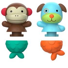 Resim Skip Hop Zoo Banyo Oyuncağı Maymun Köpek - Beyaz / 9+ Ay 