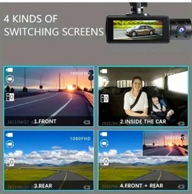 Resim Novahub 1080p Dvr Dash Kamera, Ön-iç Kamera, 3.16 Ekran, 170 Açılı, Gece Görüş, Çarpışma Kilidi, Döngü Kaydı 
