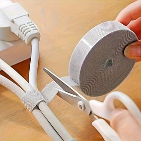 Resim Kablo Yönetimi için Uygun Kolay Kullanımlı Hızlı Sabitleme Bandı, Çok Fonksiyonlu Tel Sarma, Bilgisayar ve TV Kablolamaları İçin İdeal, Ev/Ofis Düzenleme Çözümü, Bağlama Şeridi 