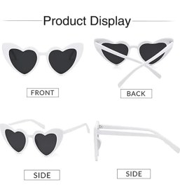 Resim Beyaz Renk Kalp Gelin Düğün Gözlüğü 15X5 cm 