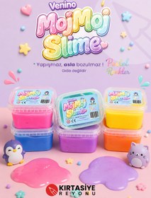 Resim venino free & colors 1 Adet Pastel Renklerde MojMoj Hazır Slime - Yapışmaz Bozulmaz Premium Kalite 125 Gr - 