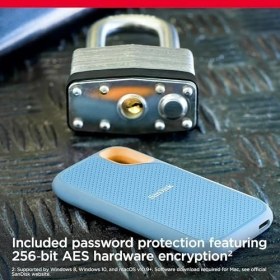 Resim Freedom Books 2tb Extreme Taşınabilir SSD - 1050MB/S'YE Kadar, Usb-C, USB 3.2 Gen 2, IP65 Su ve Toz Direnci, Güncellenmiş Firmware, Sky Blue - Harici Katı Hal Sürücüsü - SDSSDE61-2T00-G25B 