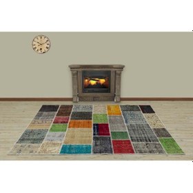 Resim El Yapımı Patchwork Benzersiz Halı 160 X 230 Cm 5052 