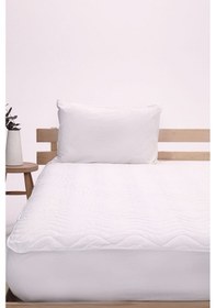 Resim Favora Tek Kişilik Kapitone Fitted Alez 100X200 - Beyaz 