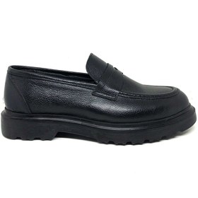 Resim Slope Erkek Siyah Hakiki Deri Oxford Ayakkabı 