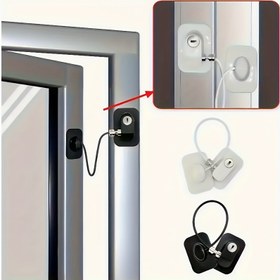 Resim 2 adet / Set Sadece Bir Set Kilitleme + Anahtar, Ağır Hizmet Metal Güvenlik Kilitlemeleri, Pencere ve Buzdolabı Kilitleme Kiti, Ev Güvenlik Kilitlemeleri, Şık Metal Kaplama | Sağlam Yapı | Ev Kapı Kilitlemeleri 