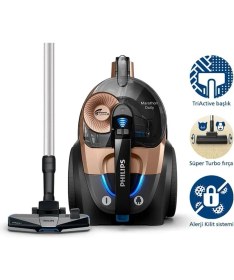 Resim Philips Yüksek Çekim Gücü 7000 Serisi Marathon Toz Torbasız Süpürge ve Büyük Boy Çay Makineli Paket 