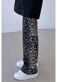 Resim Kahijab Leopar Desen Pantolon - Siyah Siyah 