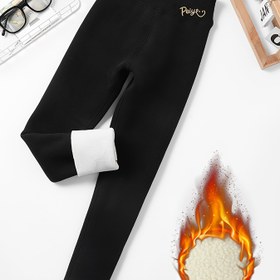 Resim 2025 Sonbahar Kış Yeni Kızlar Termal Rüzgar Geçirmez Pantolon, Kalınlaştırılmış Polar Astarlı Tayt Dış Giyim için, Şık İnce Uygun Sıcak Pantolon Kızlar için, Çocuklar için Kış Giyim 