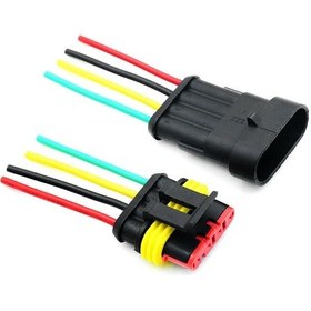Resim Kablolu 4-Pin Su Geçirmez Konnektör Takımı 