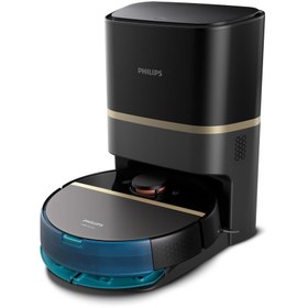 Resim Philips ISLAK+KURU XU7100/01 HomeRun 7000 Serisi Aqua Çöp İstasyonlu Akıllı Robot Süpürge Siyah Gold ,5000PA 