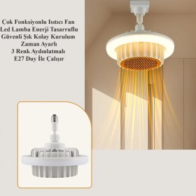 Resim Isıtıcı Fan LED Lamba Çok Fonksiyonlu E27 Duy ile Kolay Kurulum 