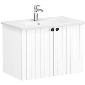 Resim VitrA Root Grove 69289 Lavabo Dolabı Kapaklı Mat Beyaz 80 CM 