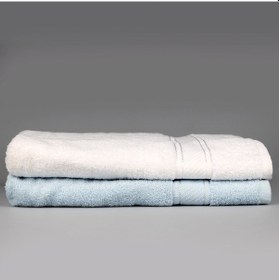 Resim İkili Banyo Havlusu Açık Mavi-Beyaz 